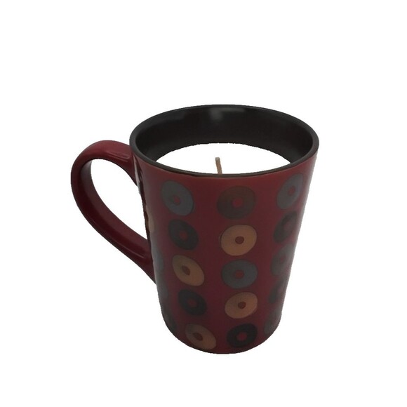 Mr Coffee Donut Design Coffee Tea Cup Mug 12oz Candle Pumpkin Waffle Scent - Picture 1 of 5